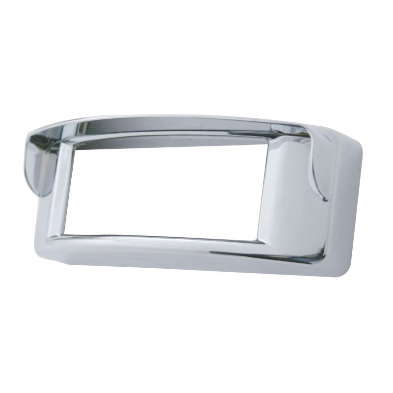 Chrome plastic light bezel w/visor for 2" x 6" rectangular LED lights