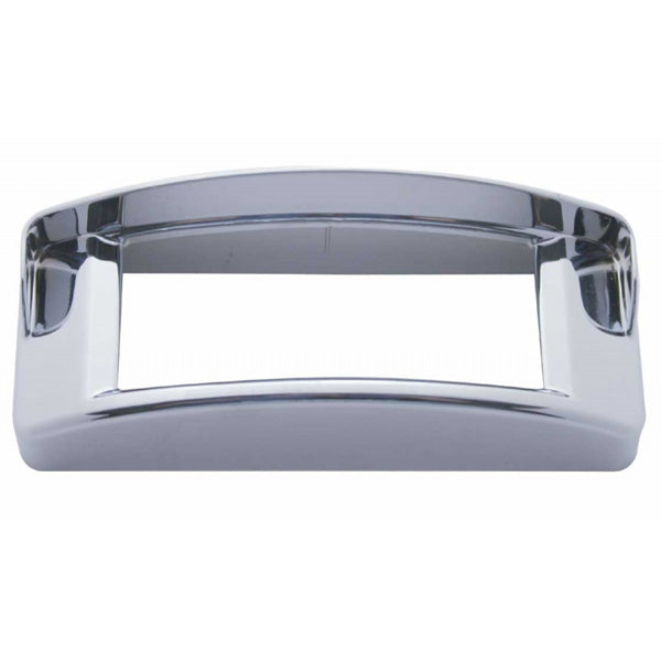 Chrome plastic light bezel w/visor for 2" x 6" rectangular LED lights