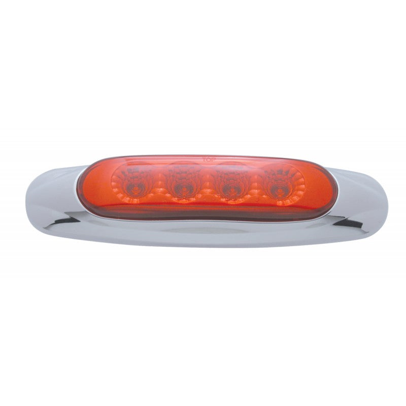 Red 4 diode LED marker light w/chrome bezel