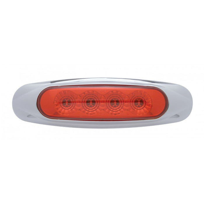 Red 4 diode LED marker light w/chrome bezel
