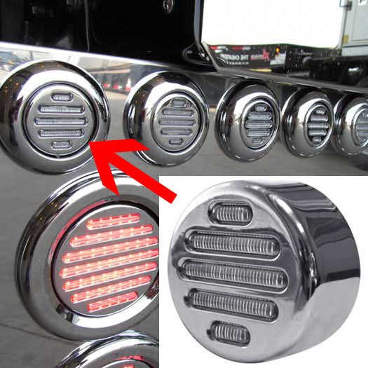 Flatline amber 2" round 9 diode LED marker light - CLEAR lens