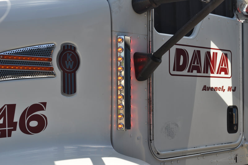 17" x 2-3/4" stainless steel firewall light bracket with 10 3/4" light holes ONLY - PAIR