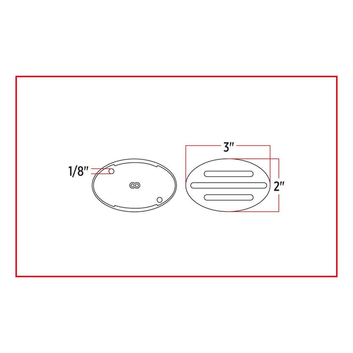 Flatline amber 2" mini-oval 13 diode LED marker light - CLEAR lens