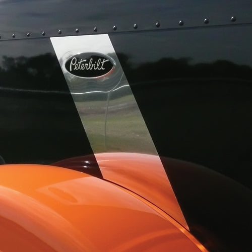 Peterbilt 388/389 stainless steel logo trim "racing stripe" - PAIR