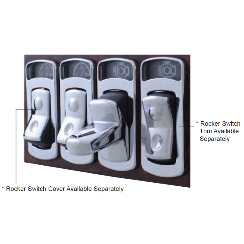 Kenworth T2000/T700 chrome plastic toggle switch cover