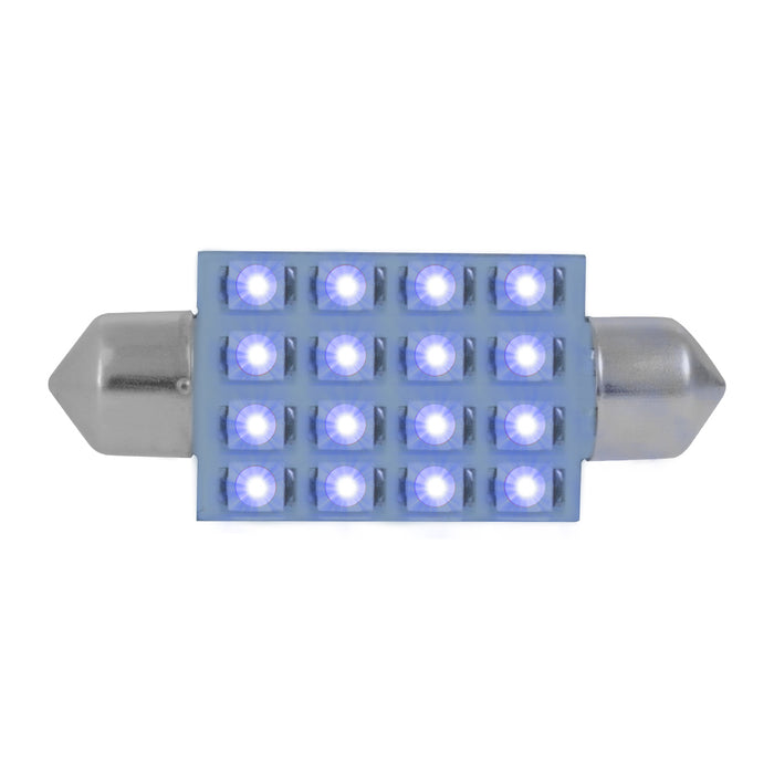 Super Bright 16-diode LED 211 dome light bulb - PAIR - Blue