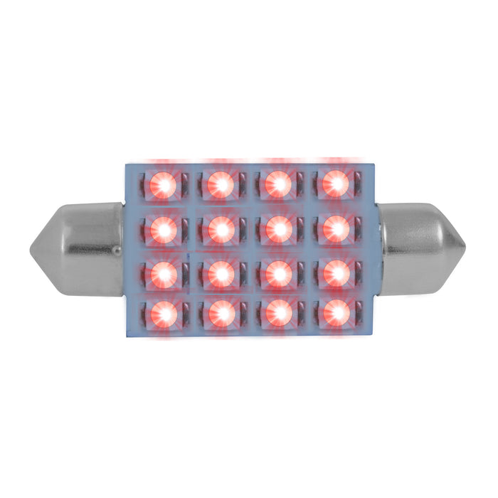 Super Bright 16-diode LED 211 dome light bulb - PAIR - Red