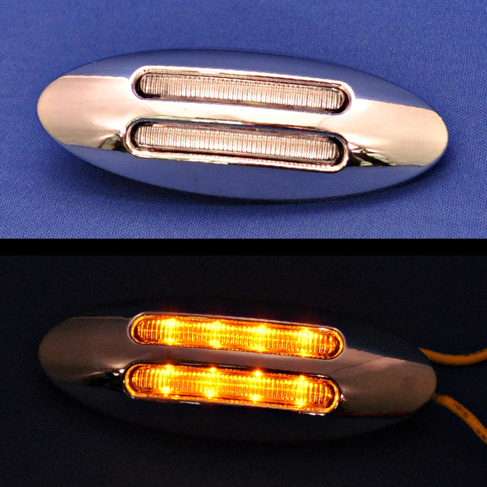 Flatline Amber mini-slim 8 diode LED marker light - CLEAR lens