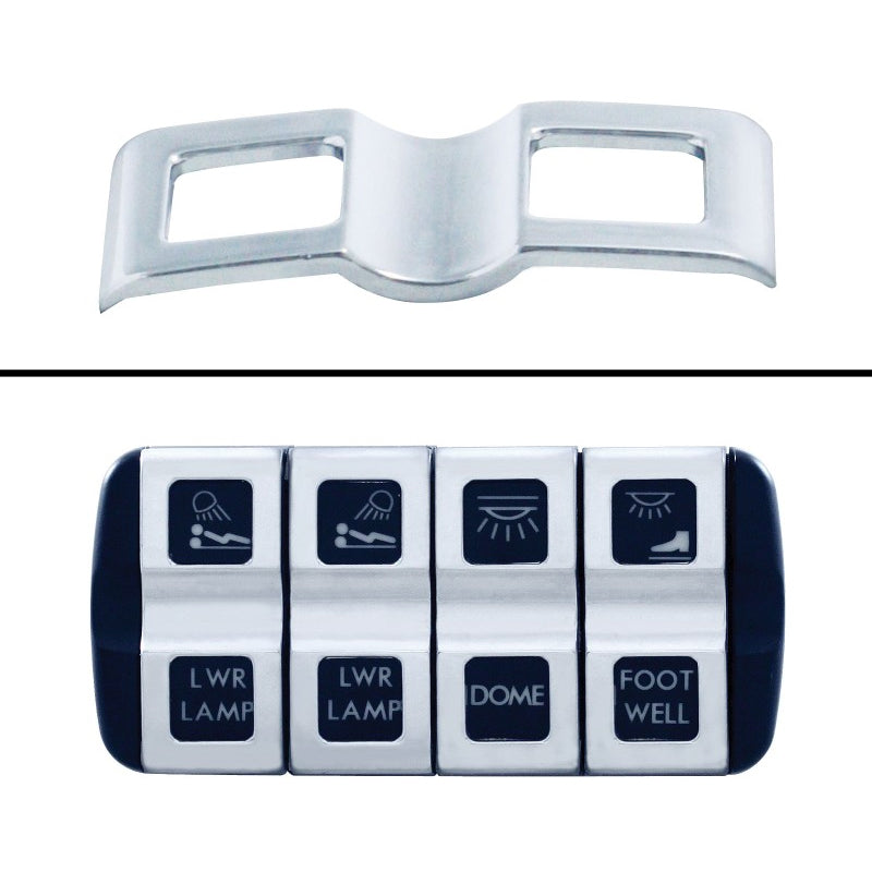 Freightliner Cascadia chrome plastic rocker switch cover - PAIR