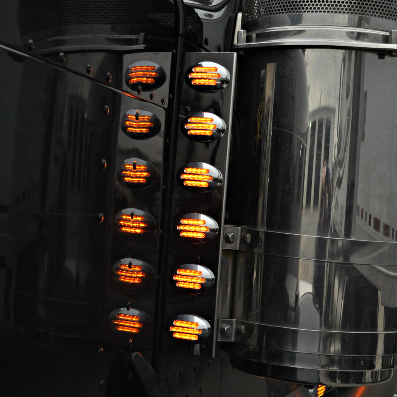 Peterbilt 13" air cleaner front brackets w/12 M3 light holes ONLY