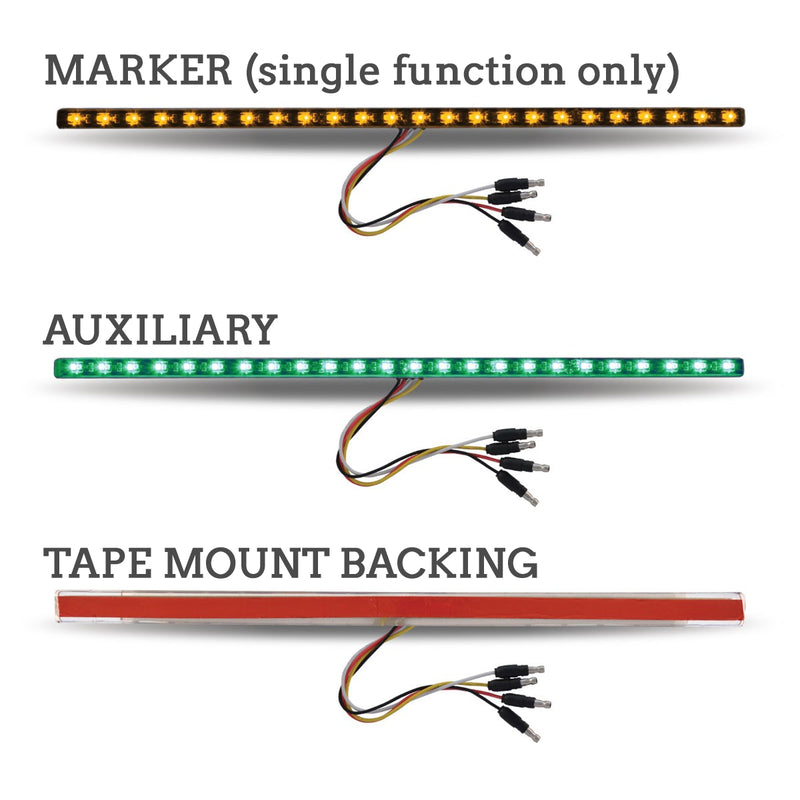 Dual Revolution 17" amber/green LED light strip w/3m tape