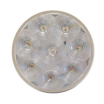 Red 4" round 8 diode LED stop/turn/tail light - CLEAR lens