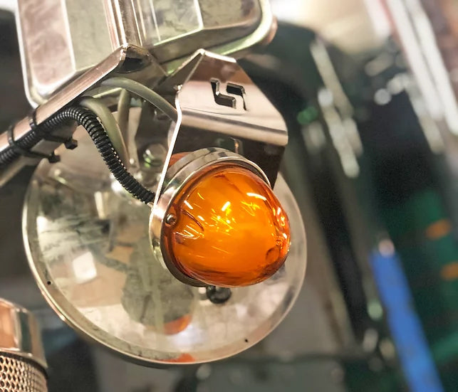 Stainless steel watermelon light mirror turn signal bracket only - SINGLE, light not included