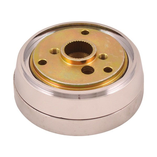 Western Star steering wheel hub assembly - 3 hole style - fits 1986- September 1998, Chrome