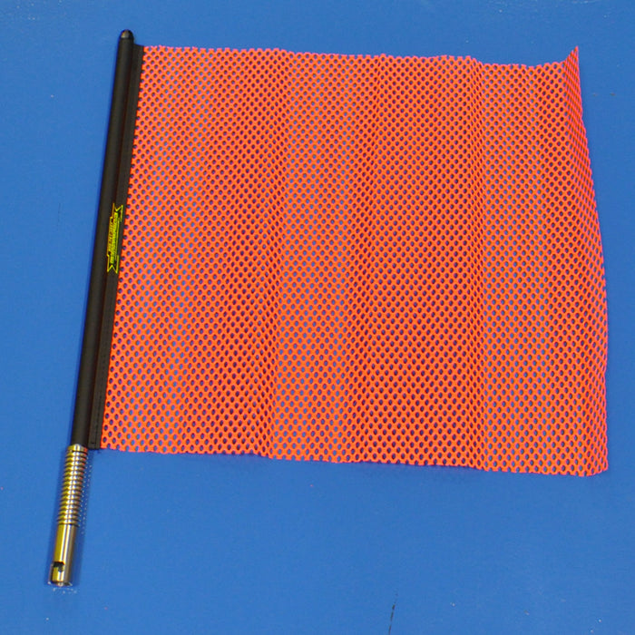 18" orange oversize load flag with quick mount connector