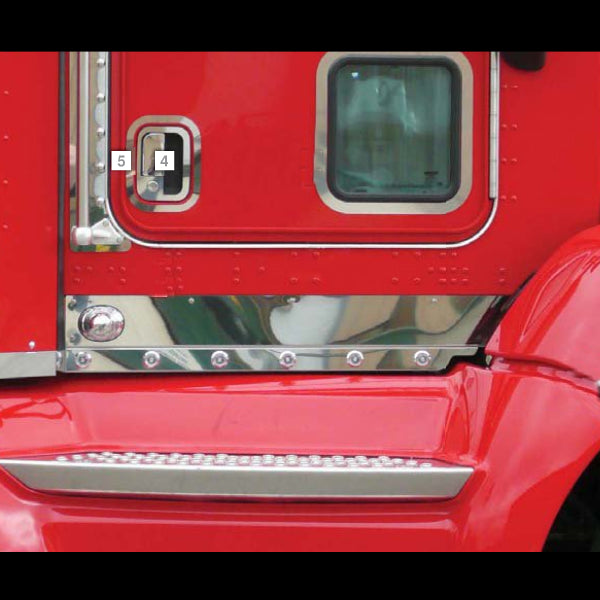 Kenworth T660 stainless steel cab panels w/12 bullseye LED lights