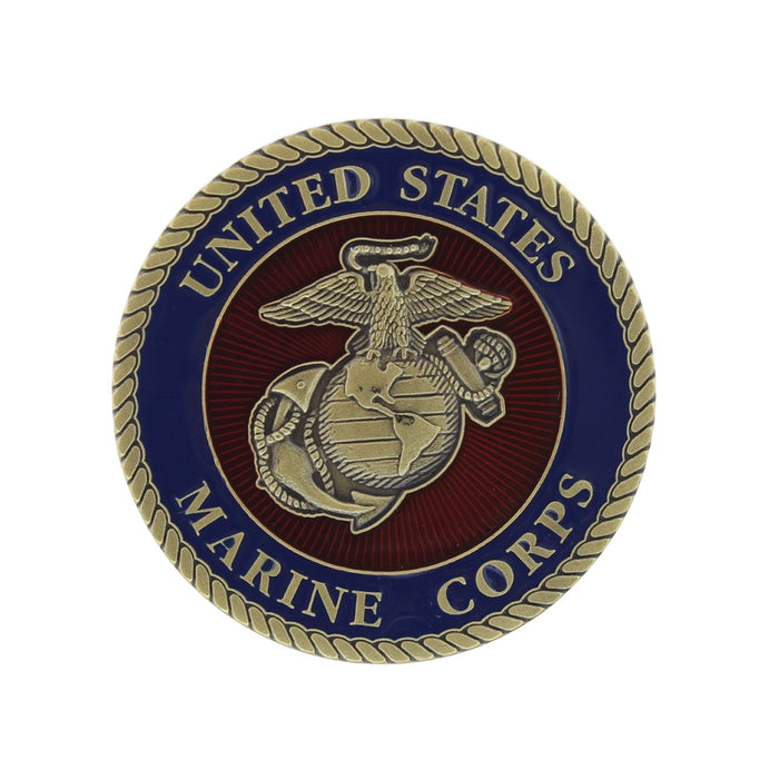 US Marine Corps 1.75" diameter metal stick-on medallion - SINGLE, Offically Licensed