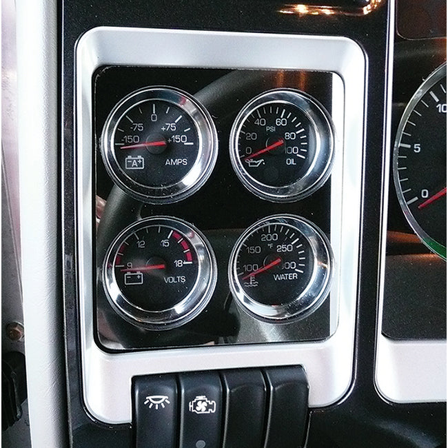Kenworth W900/T660 stainless steel left gauge panel trim