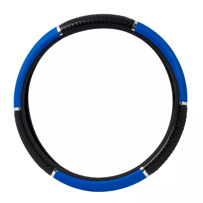 18" deluxe steering wheel cover - blue with black hand grips