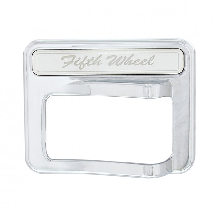 Peterbilt 567/579 chrome plastic rocker switch cover w/stainless steel nameplate - Fifth Wheel