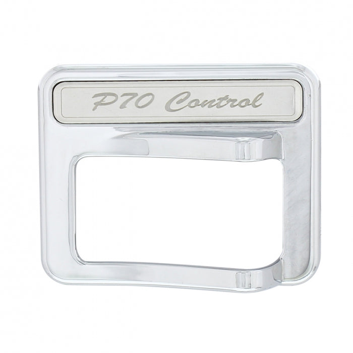 Peterbilt 567/579 chrome plastic rocker switch cover w/stainless steel nameplate - PTO Control