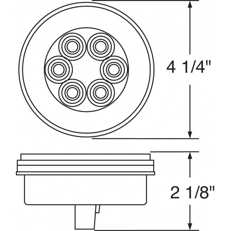 "Halo" White 4" round 21 diode LED backup/reverse light
