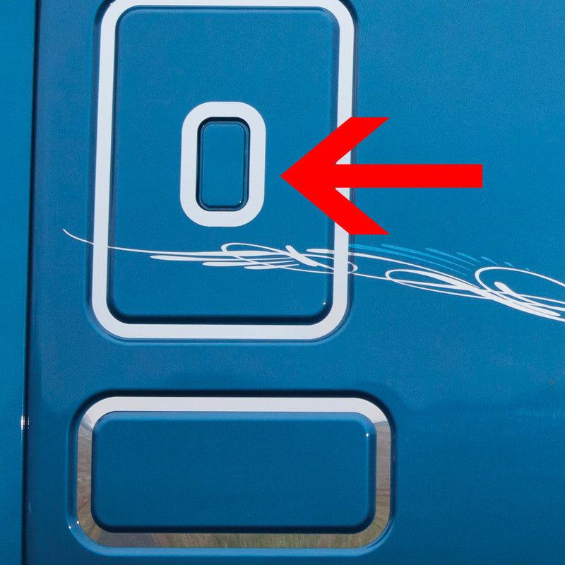 Freightliner Cascadia stainless steel sleeper vent window surround ONLY - PAIR