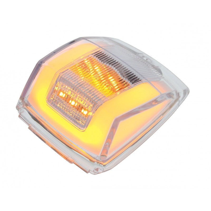 "Halo" Amber 24 diode Kenworth-style LED cab light - CLEAR lens
