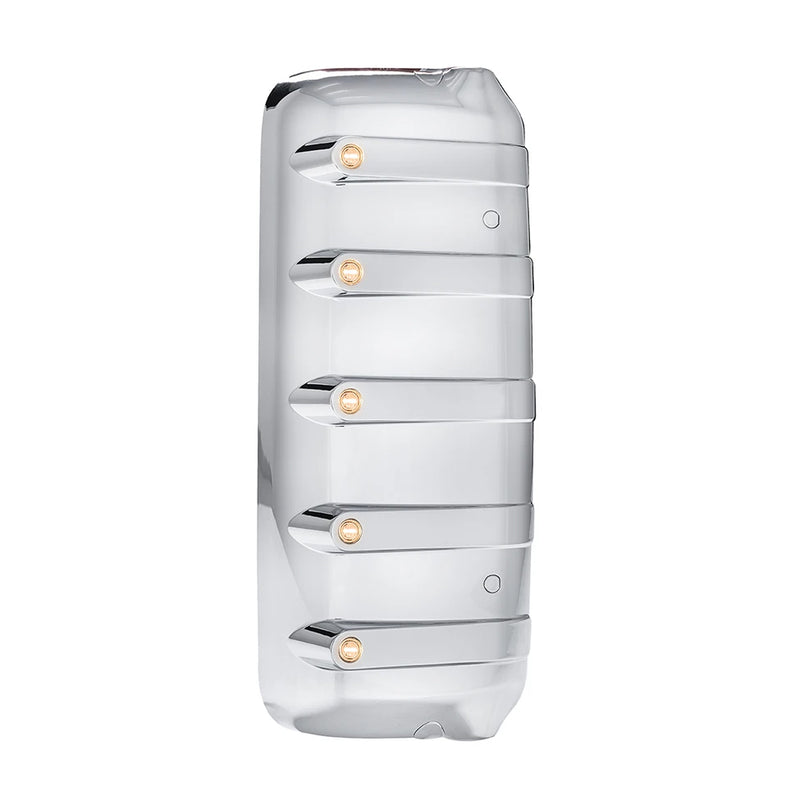 Freightliner Century/Columbia 2005+ chrome plastic mirror back with Amber (clear lens) 3/4" LED lights