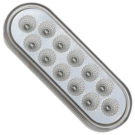 Dual Revolution Red/White oval 12 diode LED stop/turn/tail and backup light - CLEAR lens