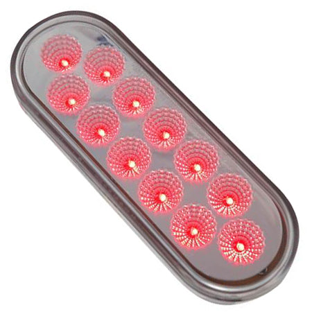 Dual Revolution Red/White oval 12 diode LED stop/turn/tail and backup light - CLEAR lens