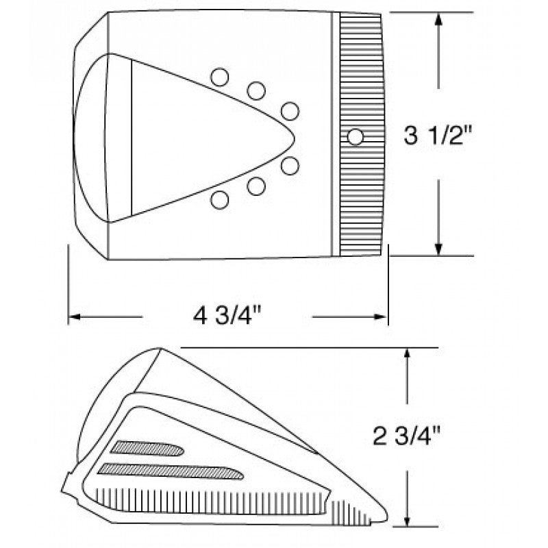 Amber 19 diode Kenworth-style LED cab light w/reflector