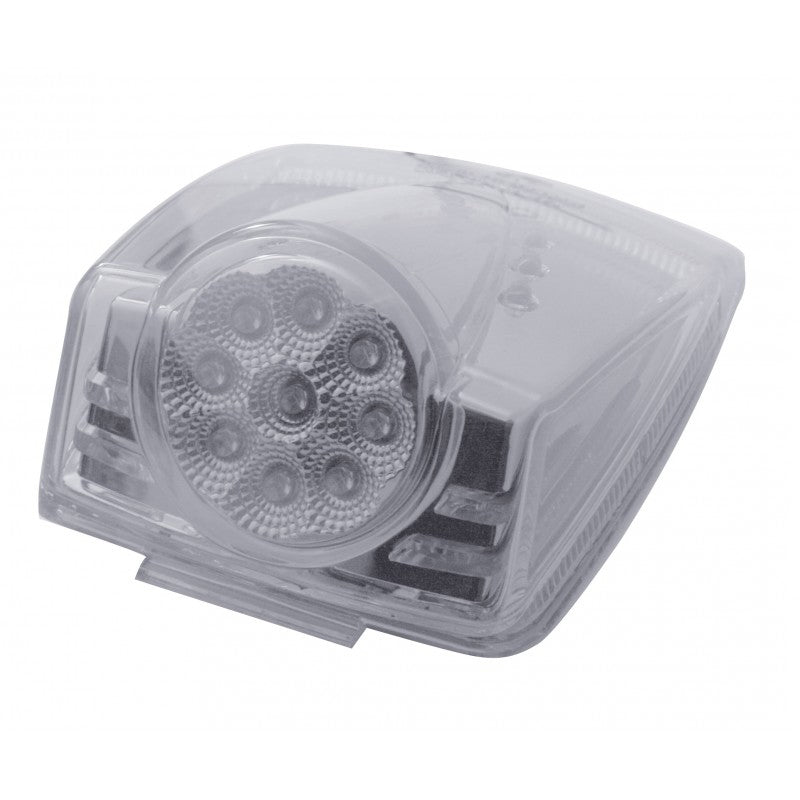 Amber 19 diode Kenworth-style LED cab light w/reflector - CLEAR lens