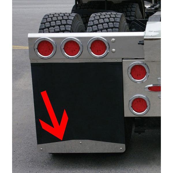 24" stainless steel mudflap weight w/backs - PAIR