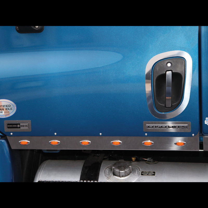 Freightliner Cascadia w/long hood stainless steel cab panel w/6 combo light holes