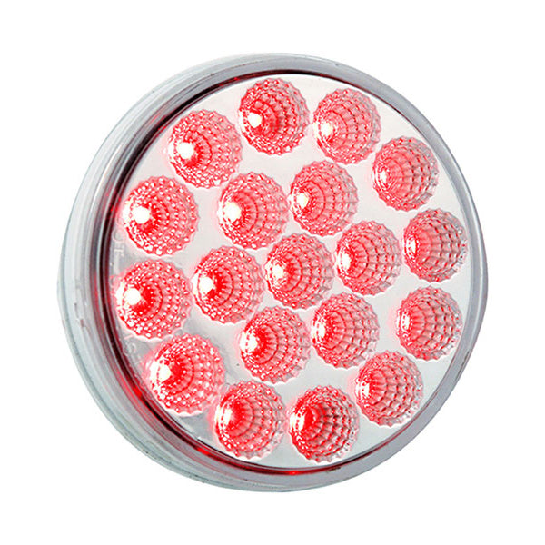 Red 4" round 19 diode LED stop/turn/tail light - CLEAR lens