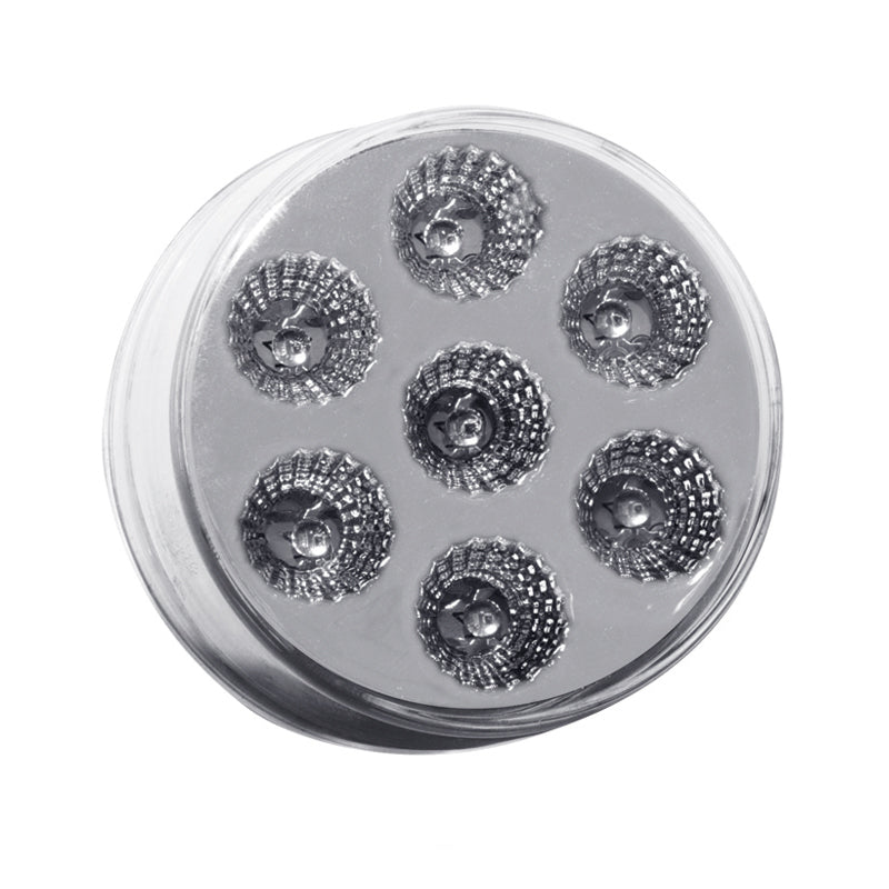 Dual Revolution Red/White 2" round 7 diode LED marker light - CLEAR lens