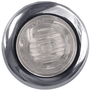 Dual Revolution Amber/White 1" mini button LED marker light - CLEAR lens
