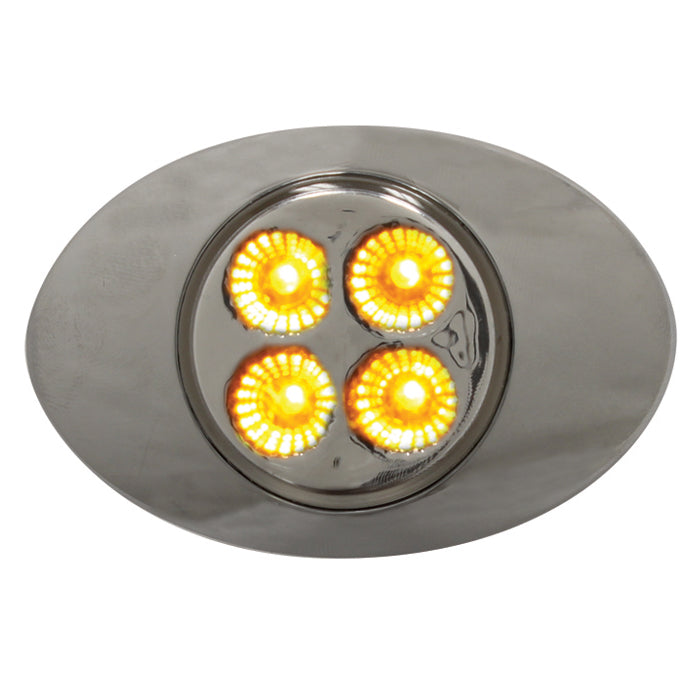 Dual Revolution M3 Amber/Blue 4 diode LED marker light - CLEAR lens