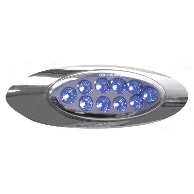 Dual Revolution M1 Amber/Blue 10 diode LED marker light - CLEAR lens