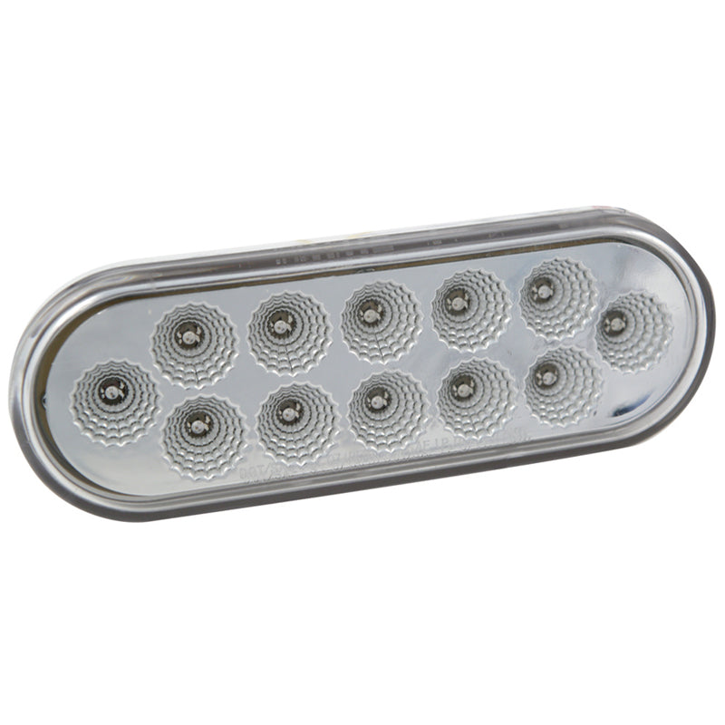 Red oval 12 diode LED stop/turn/tail light - CLEAR lens
