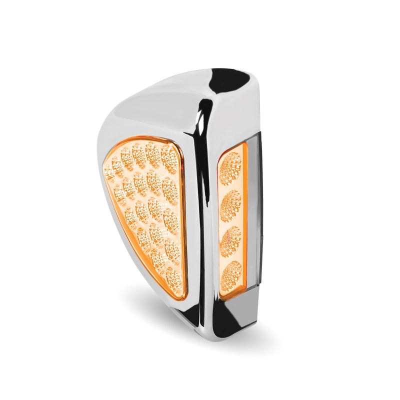 Dual Revolution Peterbilt 379 Amber/Blue 24 diode LED marker/turn signal/auxiliary light w/chrome bezel - SINGLE