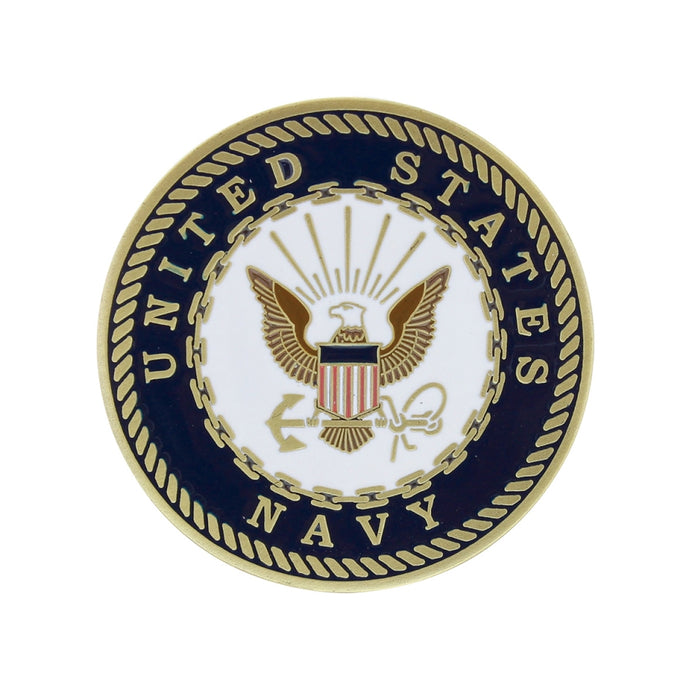 US Navy 1.75" diameter metal stick-on medallion - SINGLE, Offically Licensed