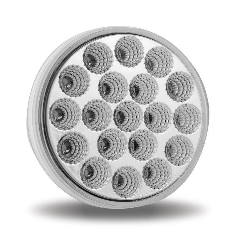 Dual Revolution Amber/Green 4" round 19 diode LED park/turn/clearance light - CLEAR lens