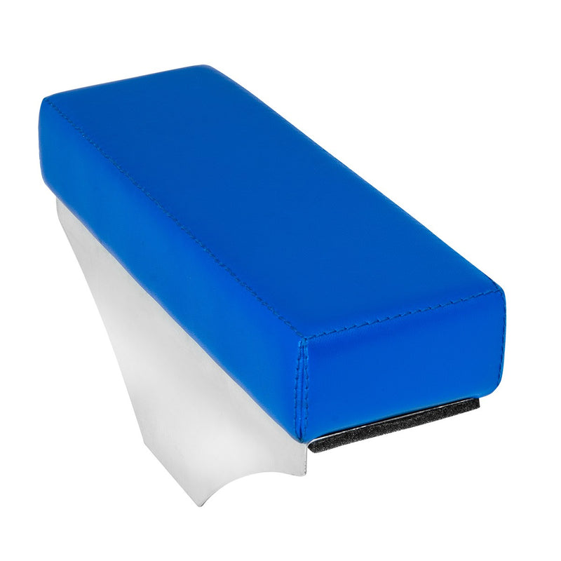 Blue vinyl universal add-on armrest w/blue stitching - SINGLE