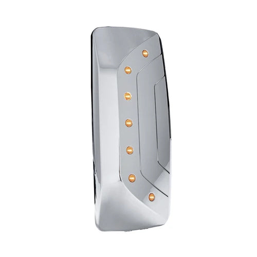 Volvo 2003+ chrome plastic mirror cover w/ 3/4" Amber LED marker lights - SINGLE