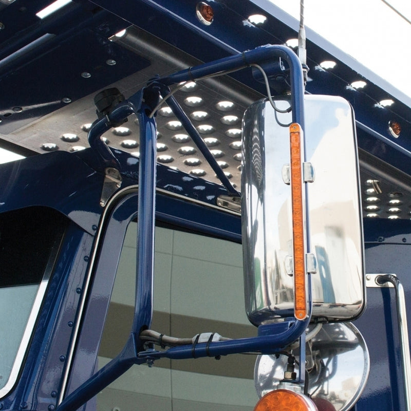 Chrome plastic mirror mount bracket for 9" or 12" LED turn signal lights