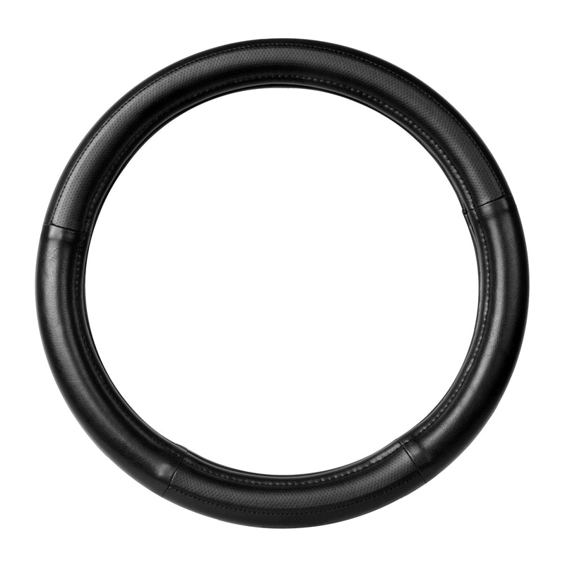 18" deluxe steering wheel cover - black w/black stitching