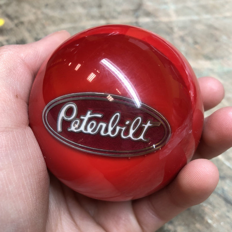 Peterbilt logo 2.25" diameter round gear shift knob