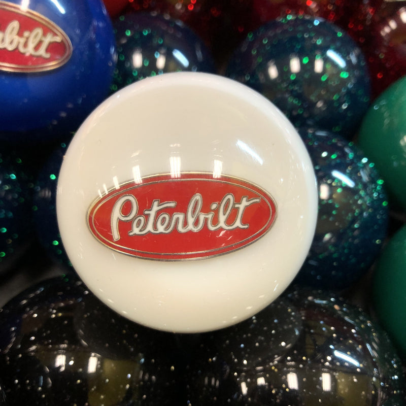 Peterbilt logo 2.25" diameter round gear shift knob